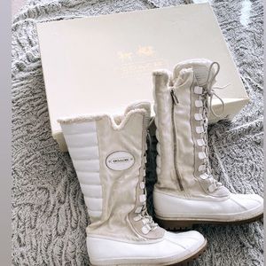 AUTHENTIC Coach Libby White Calf Lace-up Boots F007/H12